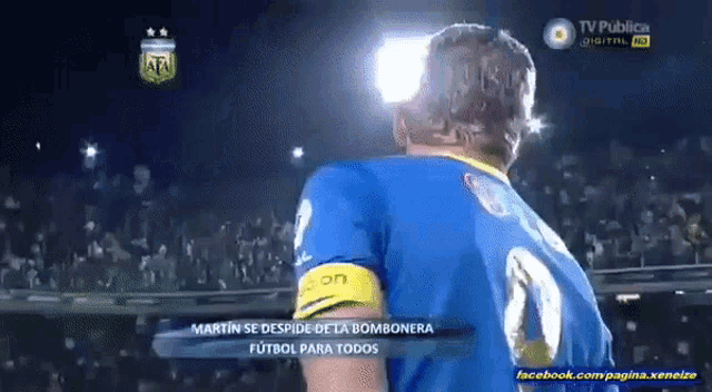 martin se despide de la bombonera futbol para todos is displayed on the screen