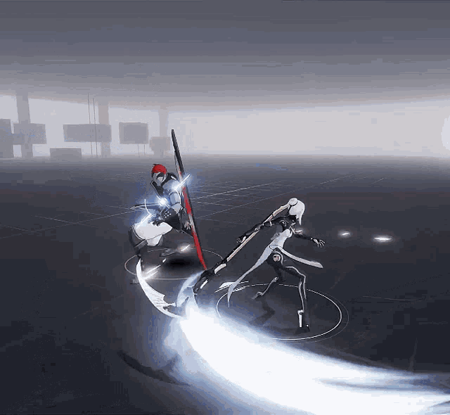 a video game is being played with two characters fighting