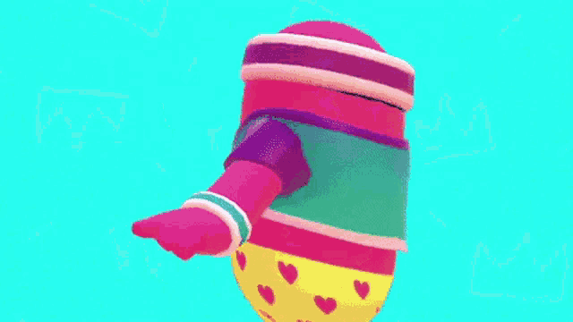 a colorful cartoon character is pointing at something with the words `` what 's that '' .