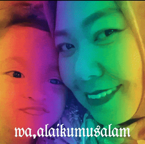 a picture of a woman and a child with the words ma alaikumusalam