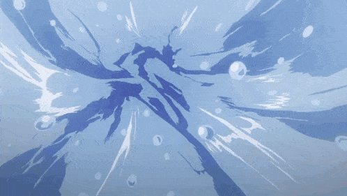 a blue background with bubbles and the letter c