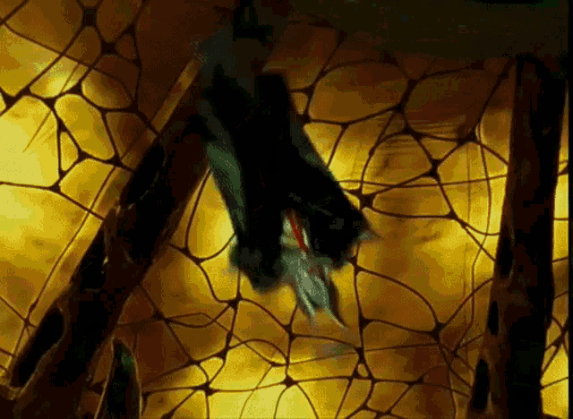 a cartoon character is flying through the air with a sword