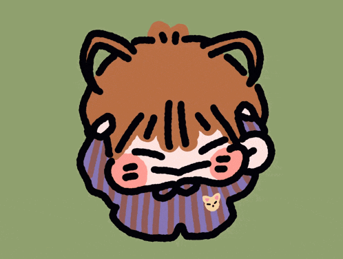 a cartoon drawing of a person with a cat ear