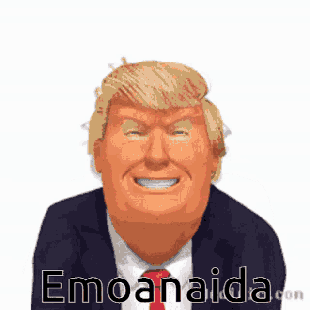 a cartoon of donald trump with the words emoanaida.com behind him