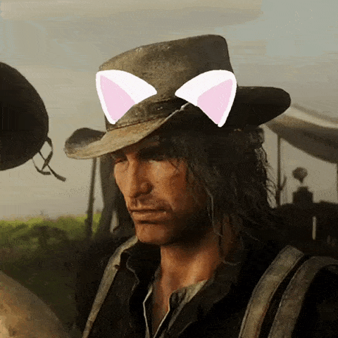 a man in a cowboy hat with cat ears on it