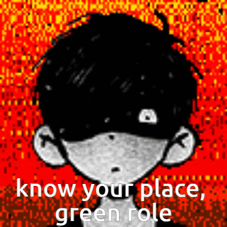 a black and white drawing of a boy with the words know your place , green role