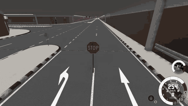 a red stop sign is in the middle of a road