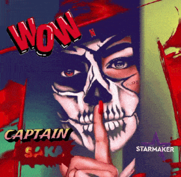 a woman with a skull painted on her face is holding her finger to her lips