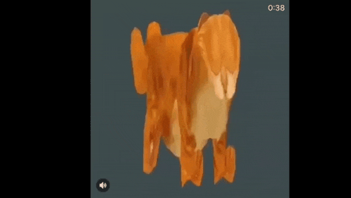 a cartoon cat is walking on a blue background with a 0:38 time stamp .