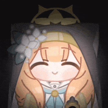 a drawing of a girl with a flower in her hair and a crown on her head