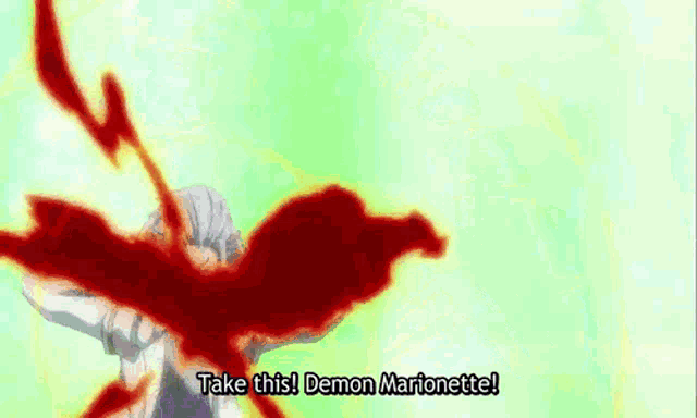 a man is being attacked by a demon marionette in a cartoon .