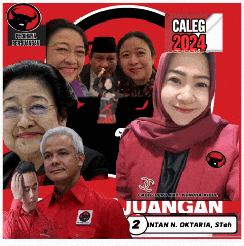 a poster for caleg 2024 shows a woman in a hijab
