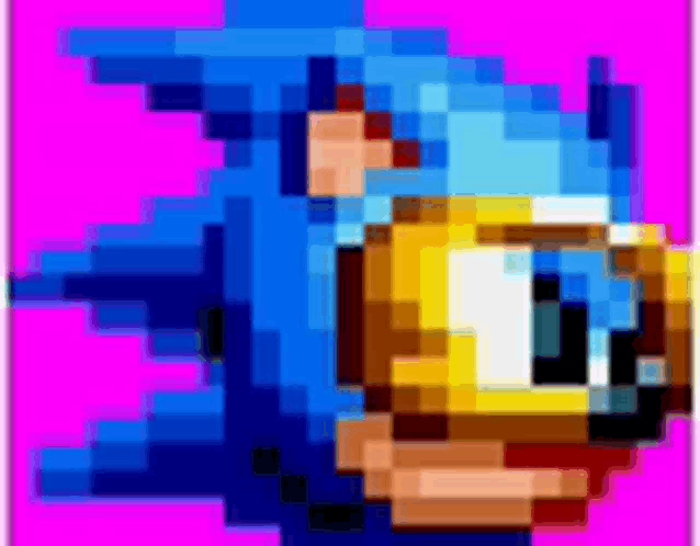 a pixel art drawing of sonic the hedgehog