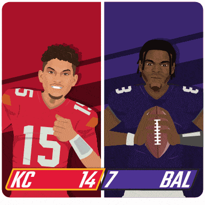 a cartoon of two football players with the number 15 on their jersey