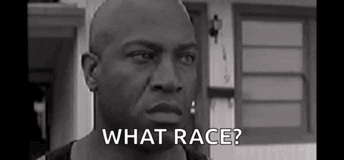a black and white photo of a man asking what race ?