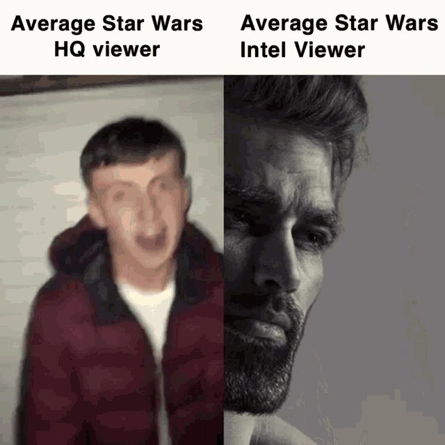 a blurry picture of a man with a beard next to a picture of a man with a beard