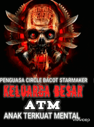a poster with a skull and the words keluarga besar atm anak terkuat mental on it