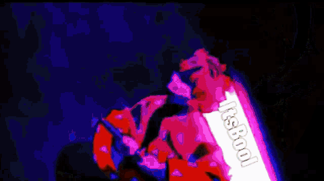a pixel art of a person holding a sword and a sign that says i respect