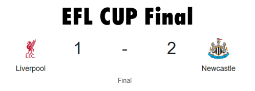 the efl cup final between liverpool and newcastle fc