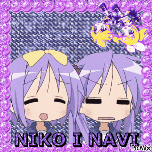 a picture of two anime girls with the words niko i navi on the bottom
