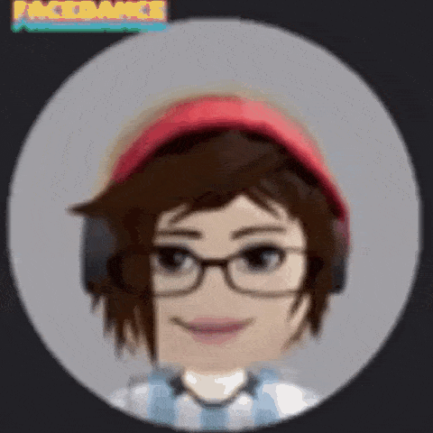 a cartoon of a woman wearing glasses and headphones in a circle .