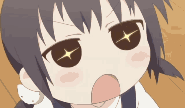 a close up of a girl with a star in her eye