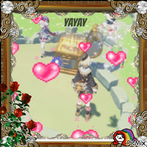 a picture of a girl with hearts around her and the name vavay