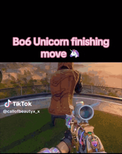 a video of a unicorn finishing a move with tiktok