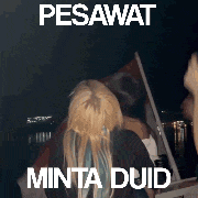 a picture of a woman with the words " pesawat minta duid " on it