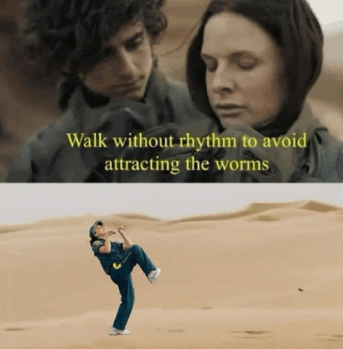 a man is kicking in the sand with a caption that says walk without rhythm to avoid attracting worms