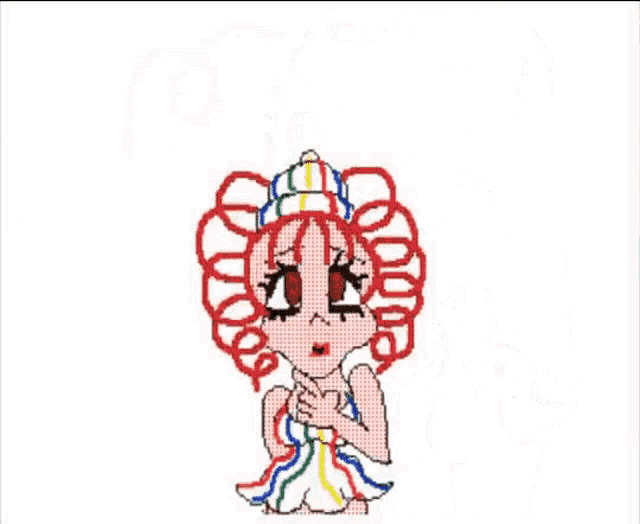 a drawing of a woman with a flower in her hair