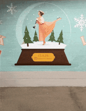 a painting of a woman in a snow globe that says 12.4.24
