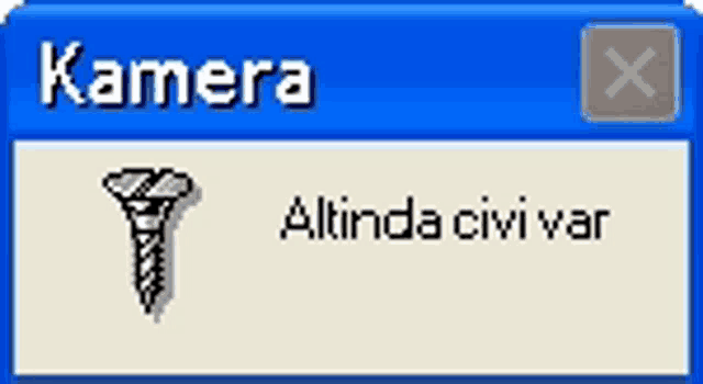 a computer screen with a screw and the word kamera on it
