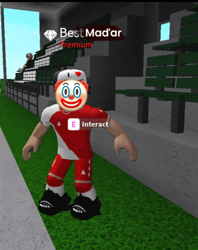 a cartoon character with a clown face and the name best mad ar premium