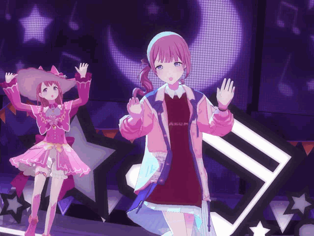 two anime girls are standing next to each other with one wearing a shirt that says " arum "