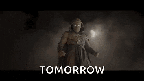 a group of people riding horses in front of a pyramid with the word tomorrow above them