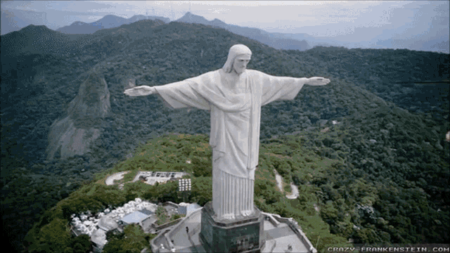 an aerial view of the christ the redeemer statue in rio