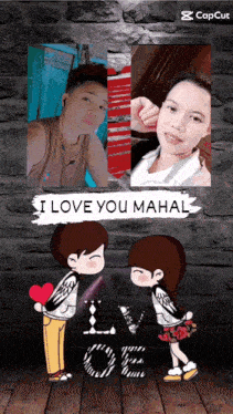 a collage of pictures with the words " i love you mahal " at the top