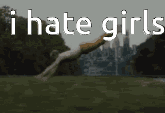 a blurred image of a person jumping in the air with the words i hate girls below them