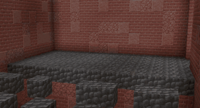 a screenshot of a video game shows a brick wall with a few blocks on it