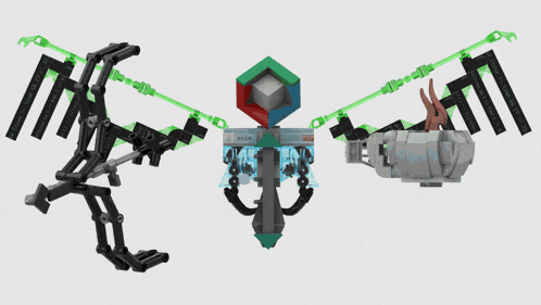 a model of a robot with a halo logo on it