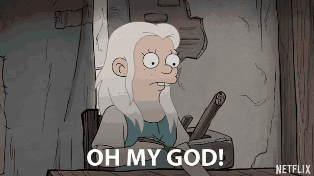 a cartoon character says " oh my god " in a netflix advertisement