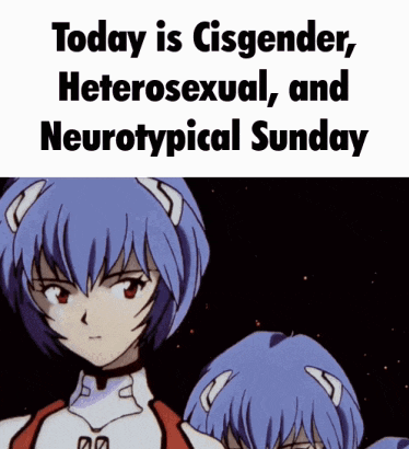 a poster that says today is cisgender heterosexual and neurotypical sunday on it