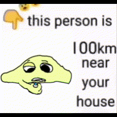 a cartoon drawing of a monster with the words 41 km near you