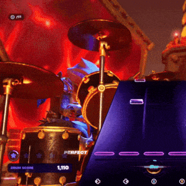 a screenshot of a video game shows a perfect drum score
