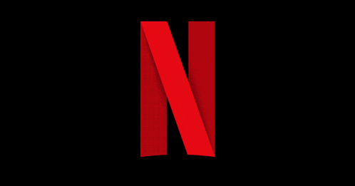 a red n on a black background with a shadow
