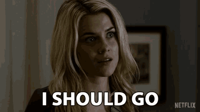 a woman says i should go with a netflix logo in the background