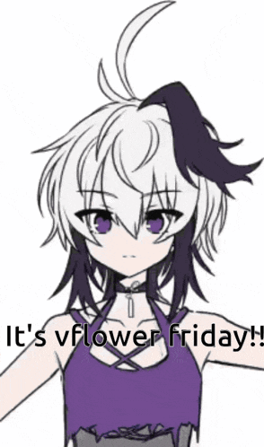 a drawing of a girl with the words it 's vflower friday on the bottom