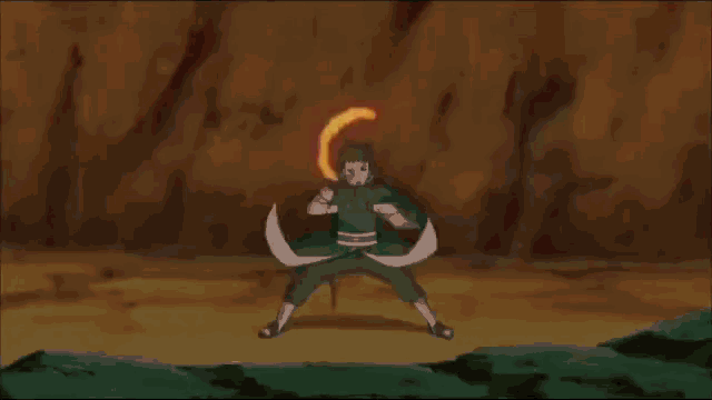 a cartoon character is surrounded by a swirl of flames .