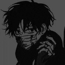a black and white drawing of a boy wearing a mask and smoking .